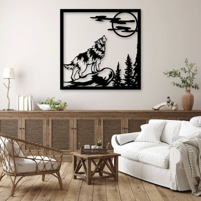Wolf Howling at Moon - Design11