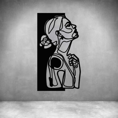 Woman Holding Heart Line Drawing - Design11