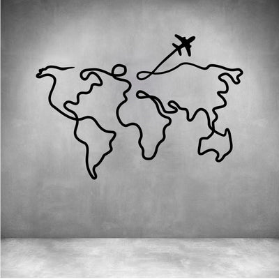 World Map travel route - Design11