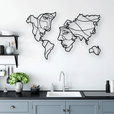 World Map Wall Faces - Design11